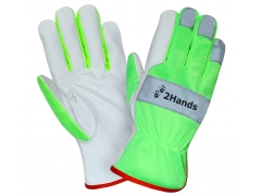 Кожаные перчатки повышенной видимости (HiViz) (0129)