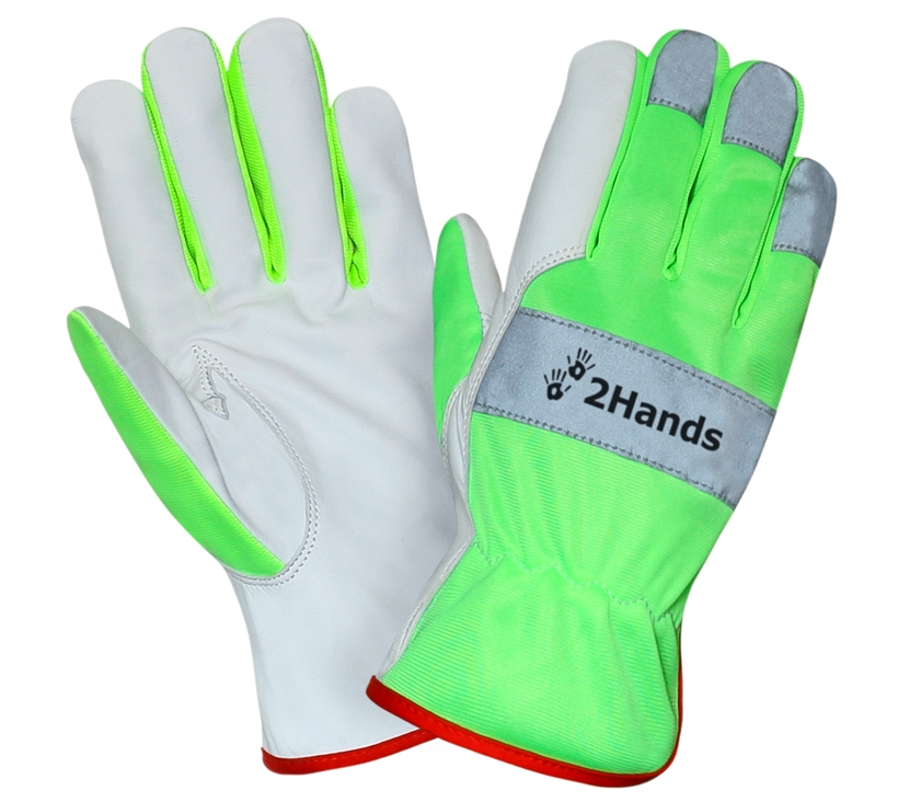 Кожаные перчатки повышенной видимости (HiViz) (0129)