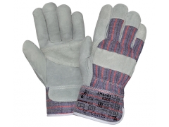 Перчатки спилковые комбинированные, утепленные (0205)