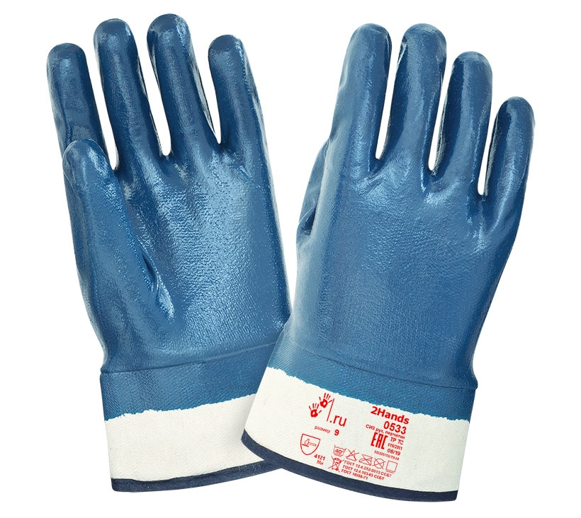Перчатки нитриловые с тяжелым покрытием (0533)